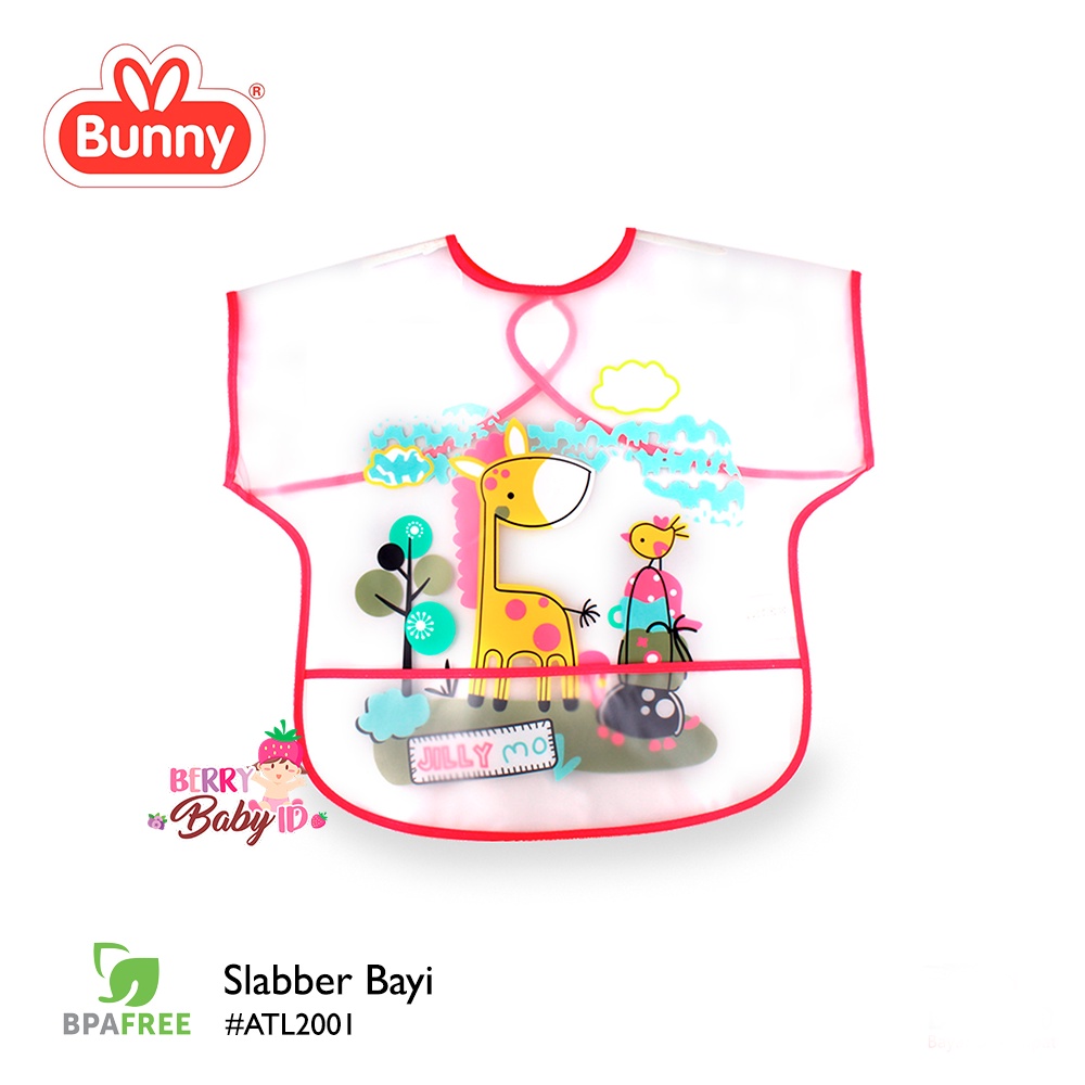 Lusty Bunny Slabber Bayi Waterproof Tatak Liur Celemek Makan Anti Air Tumpah LUS037 Berry Mart