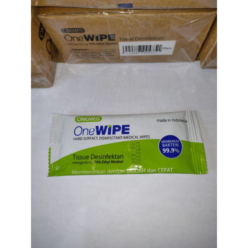 Tisu Disinfektan OneWipe Tissue Alkohol 70% ukuran 19cmx21cm