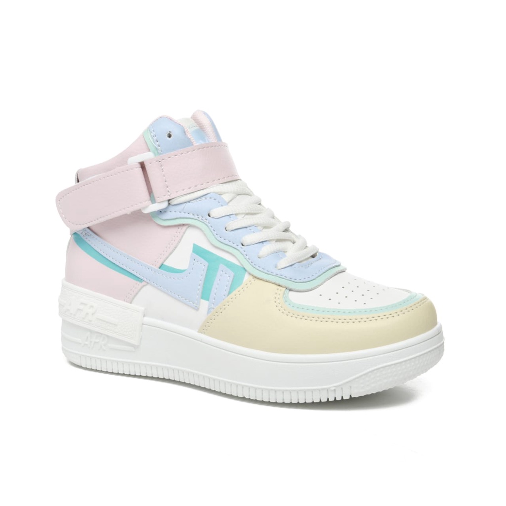 PVN Kara Sepatu Sneakers Wanita Sport Shoes White 354-Candy High Top