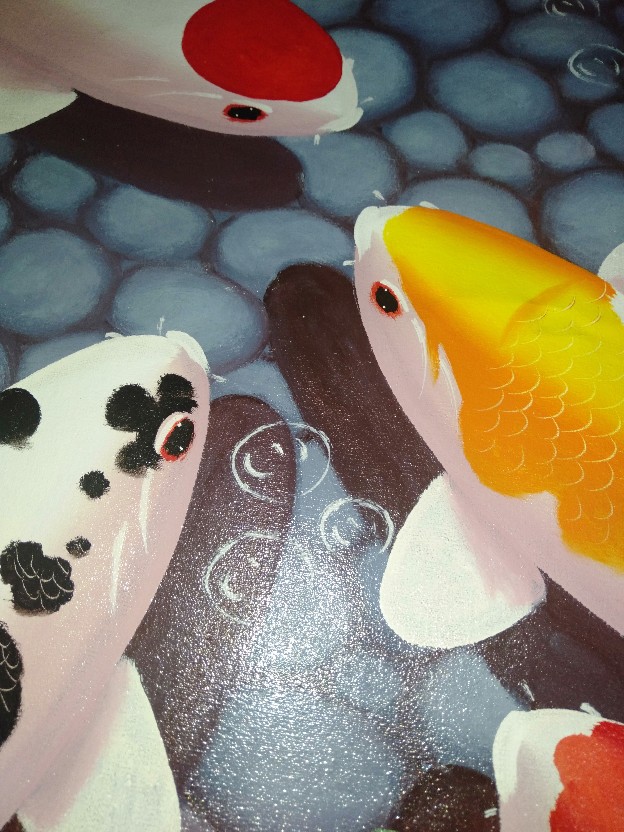 Lukisan Ikan Koi Fengshui 85 X 135 Cm