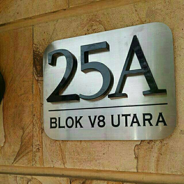 Nomor Rumah Stainless uk 20x25cm