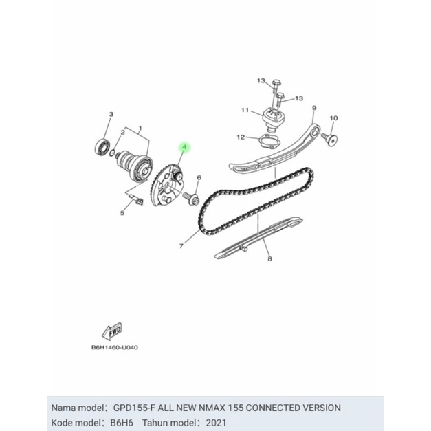 GIR GEAR GIGI SENTRIK KETENG NEW NMAX ASLI ORIGINAL YAMAHA B6H E2280 10