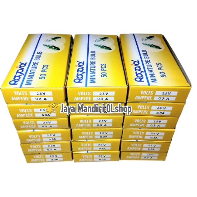 Bohlam Senter Rapid E10 2,5Volt Drat/ Lampu Senter 2,5V( 1 kotak isi 50pcs )