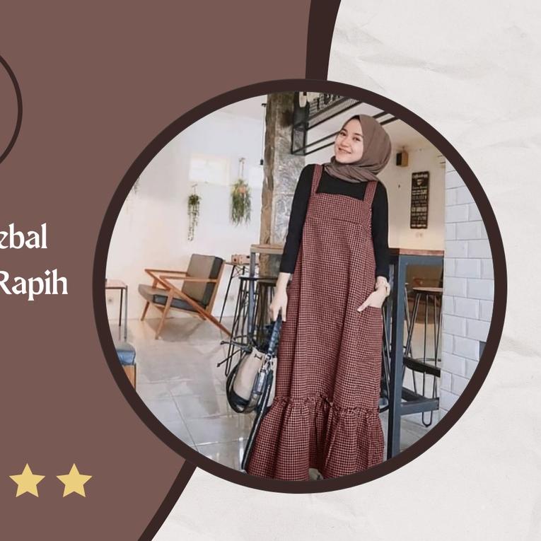 ✬ Square Overall / Overall Wanita Motif Kotak-kotak Bahan Katun Oxford 2021 ❅
