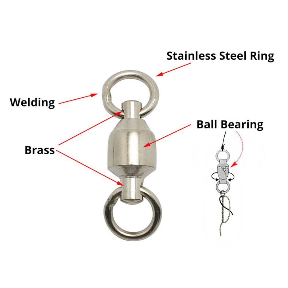 TOP 10pcs Konektor Memancing Rolling Swivel Tahan Lama Ukuran0# Kepada10# Tong Bearing High Quality