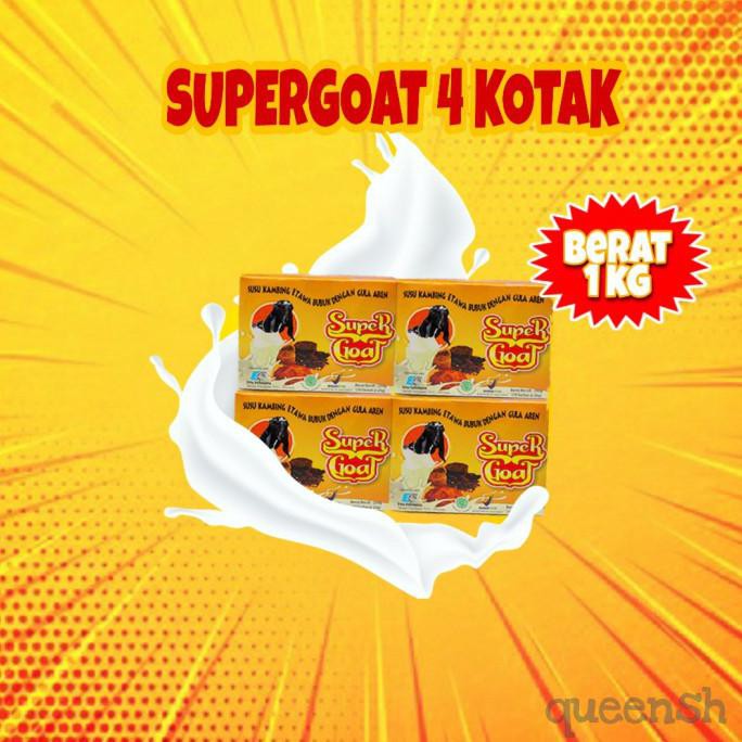 

[[BISA COD]] PAKET SUPERGOAT 4 KOTAK SUPER GOAT SUSU KAMBING ETAWA DGN GULA AREN LIMITED EDITION