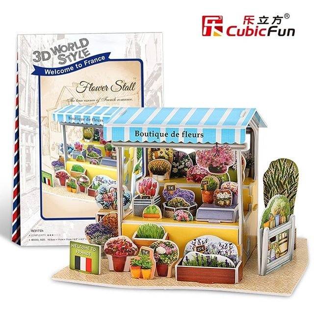 CUBIC FUN 3D WORLD STYLE PUZZLE FRANCE FLOWER STALL