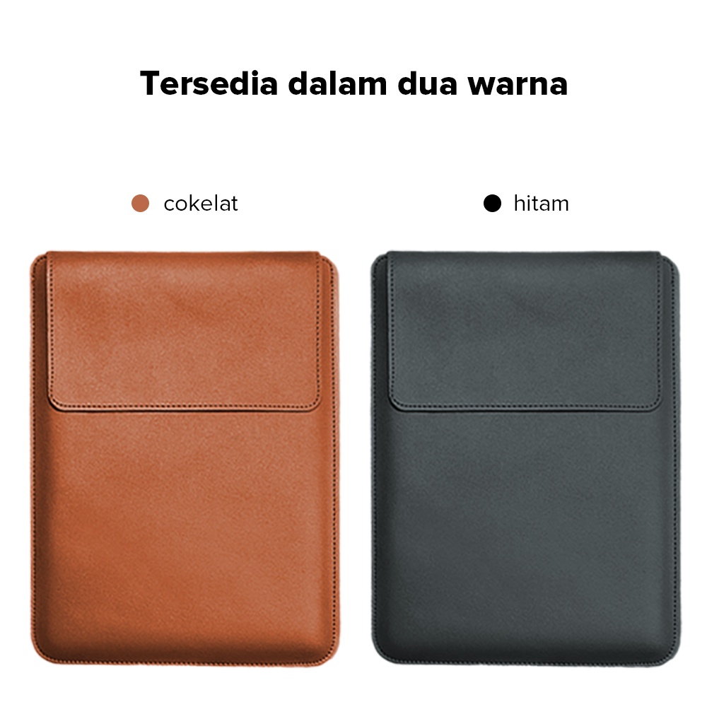 Sarung Macbook Air 13in Kulit Leather Case Sleeve / Tas Pelindung Laptop/Nyaman Digenggam/Tahan Benturan/Anti Debu Kotoran Image 5