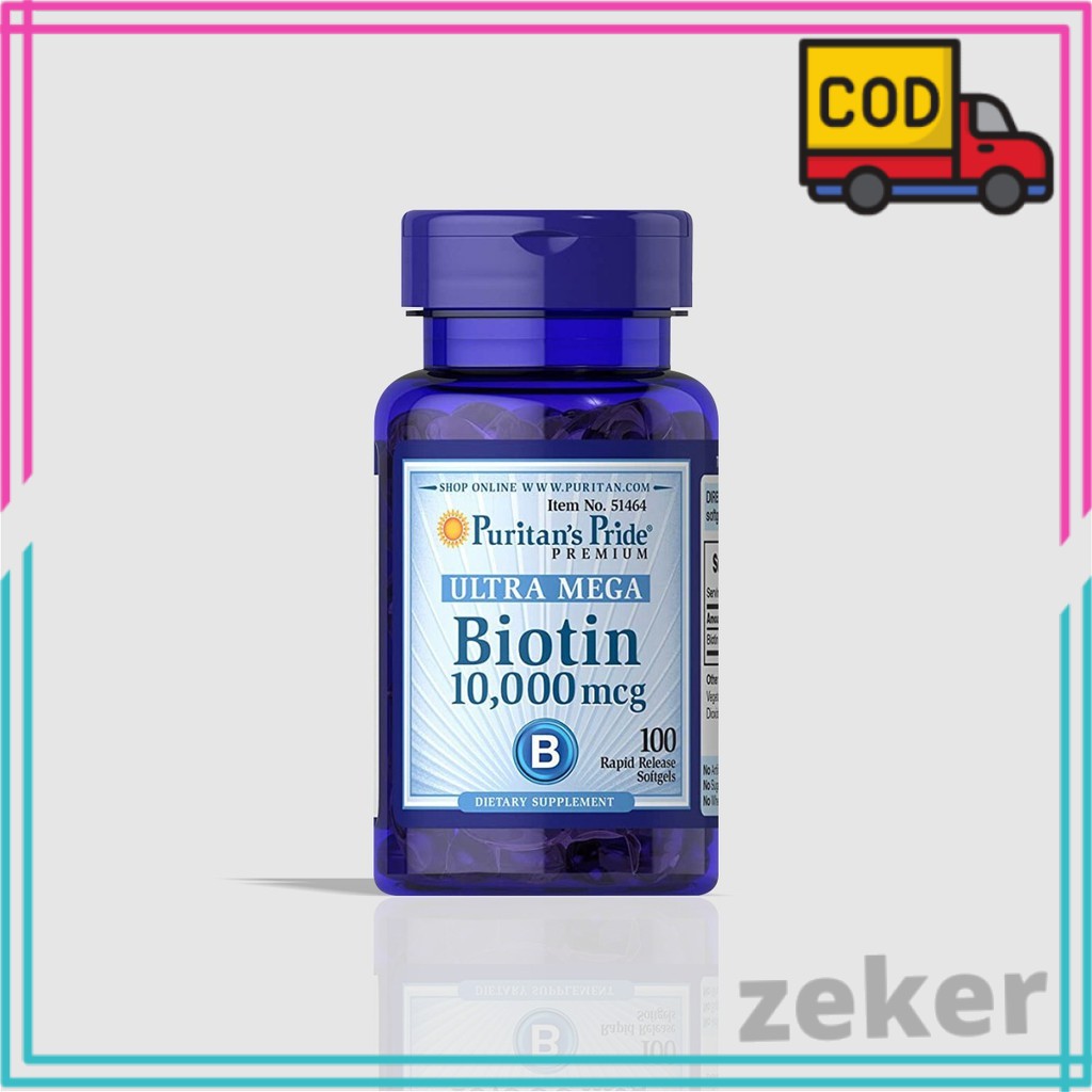 Puritan Biotin 10000 Mcg 50Softgels Puritan's Pride Original USA COD