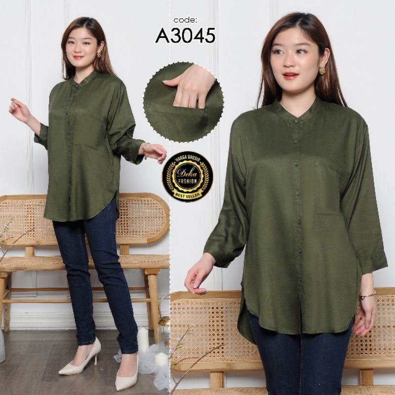 Kemeja wanita / Kemeja wanita botega katun twill 30s - 3045-Army