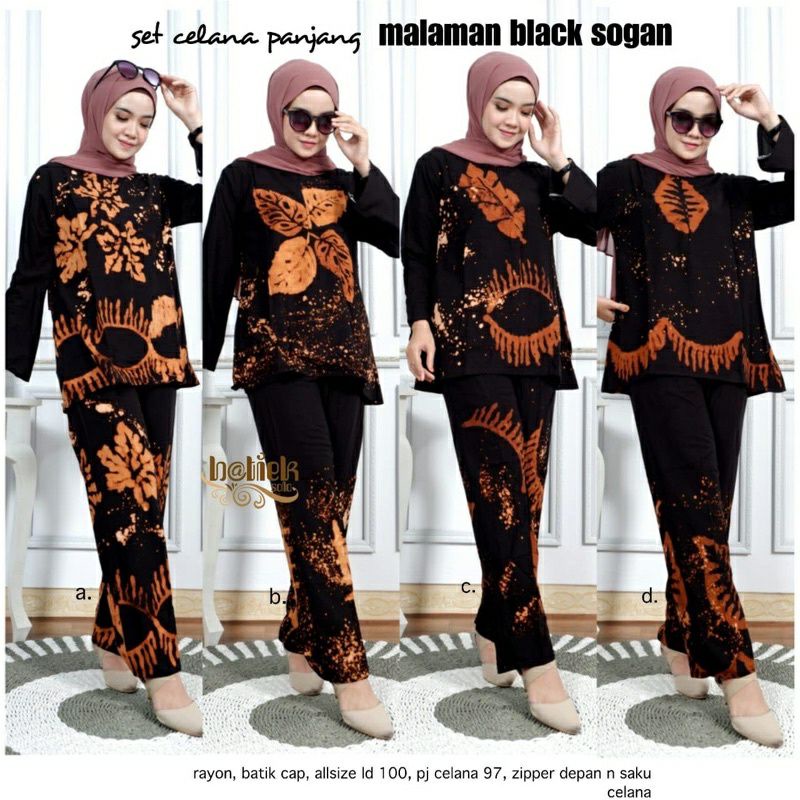 set celana panjang malaman black sogan