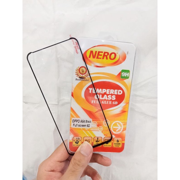 OPPO A54 A53 A55 4G A58 5G TEMPERED GLASS NERO FULL COVER FULL GLUE