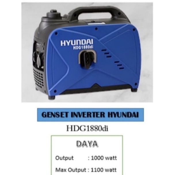 Genset Portabel Hyundai 1000w Genset Inventer Silent HDG 1880di
