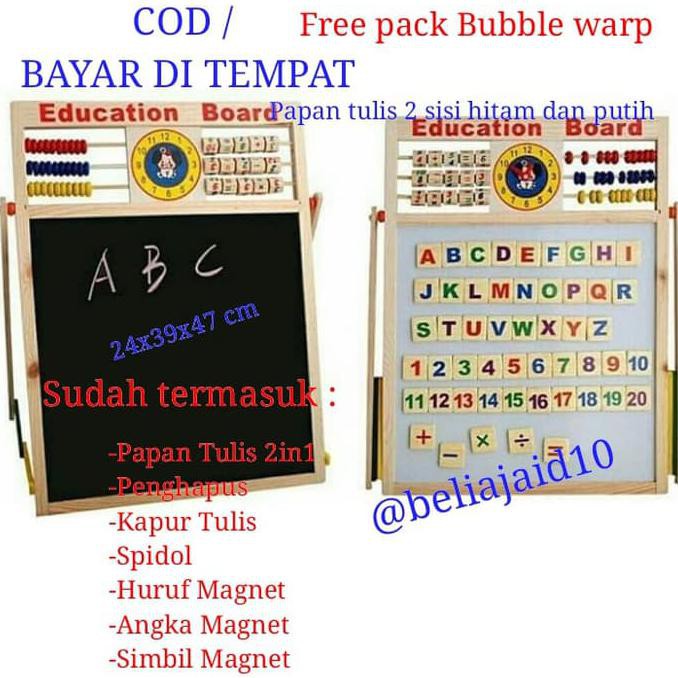 

Papan Edukasi 2In1 Papan Tulis Kayu Magnet Education Board Learnign Bo - Termurah !