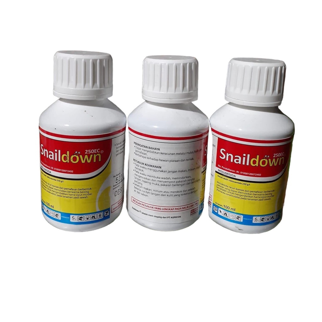 Snaildown 250EC Moluskisida 100ml Racun Keong Siput Bekicot Bahan aktif niklosamida 250 g/l