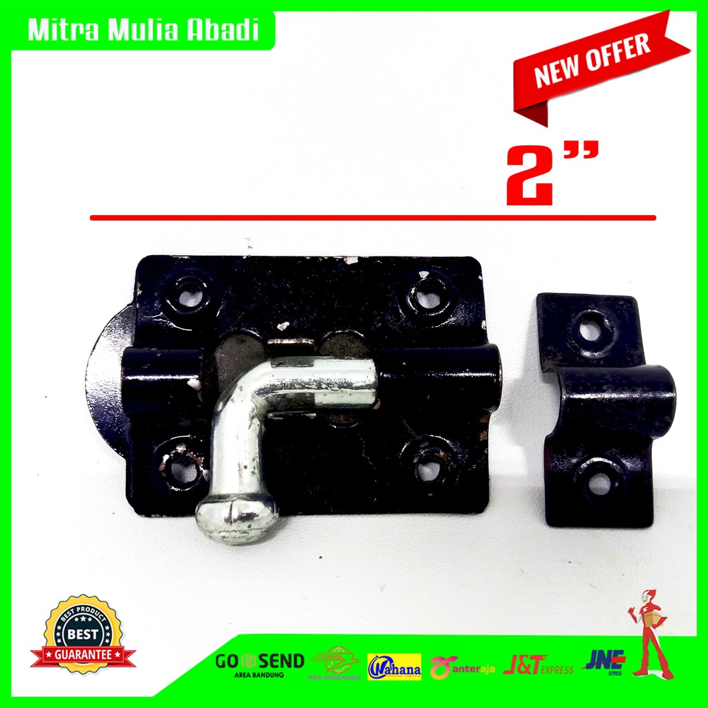 Slot Pintu Grendel 2 Inci Hitam Besi