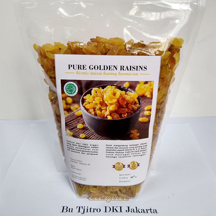 Kismis Gold 1 Kg Premium Quality Golden Raisin | Camilan Sehat | Oleh - oleh Haji Dan Umroh