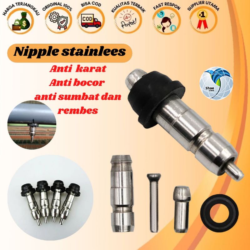 Nipple Niple Nipel Nepel Drinker Tempat Minum Ayam Stainless