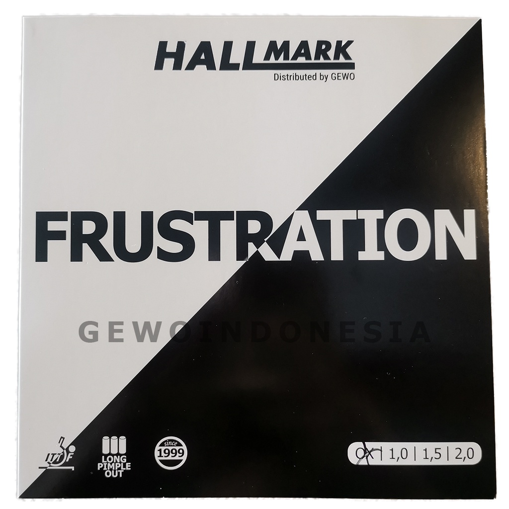 Hallmark Frustration - Karet Pingpong Rubber Tenis Meja Long Pips Bet Bat Defensive+ Pimple out
