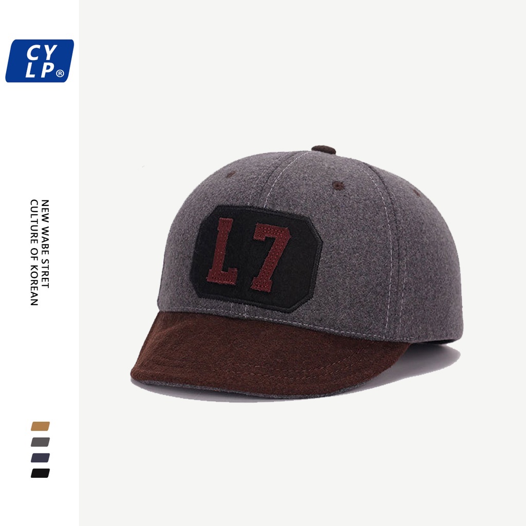 L7 Topi Baseball Bahan Korduroi Warna Blok Gaya Casualhip Hop Untuk Priawanita