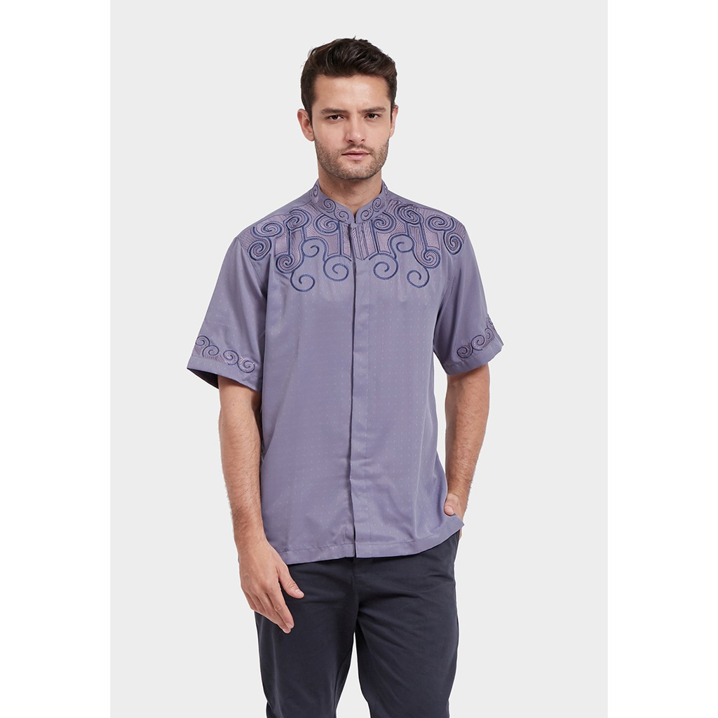 AL-AROFI Baju Koko Pria - Turaif Cotton Purple