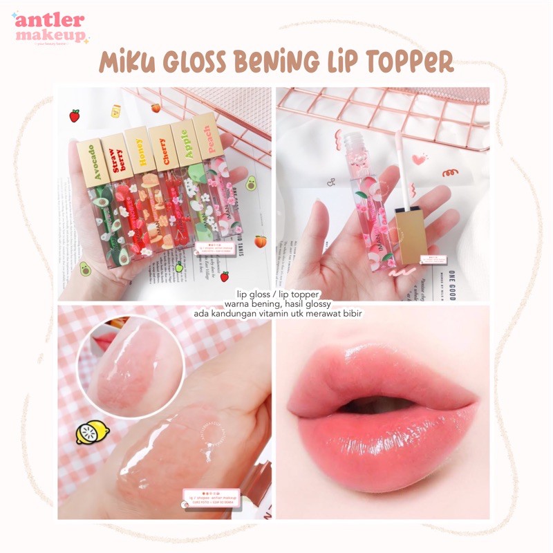 Miku Lip Gloss Bening Transparan Lip Topper