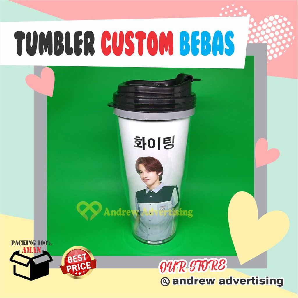 Tumbler Botol Custom Bebas KPOP / ANIME / LOGO