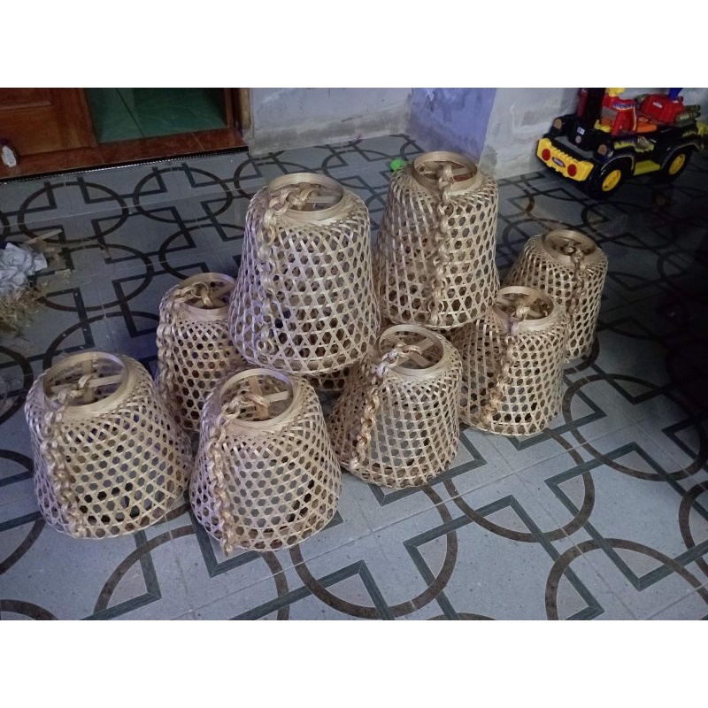 Kap Lampu Bambu | Kap Lampu Gantung | Lampu Hias | Lampu unik | Lampion | Lampu Unik | Anyaman Bambu