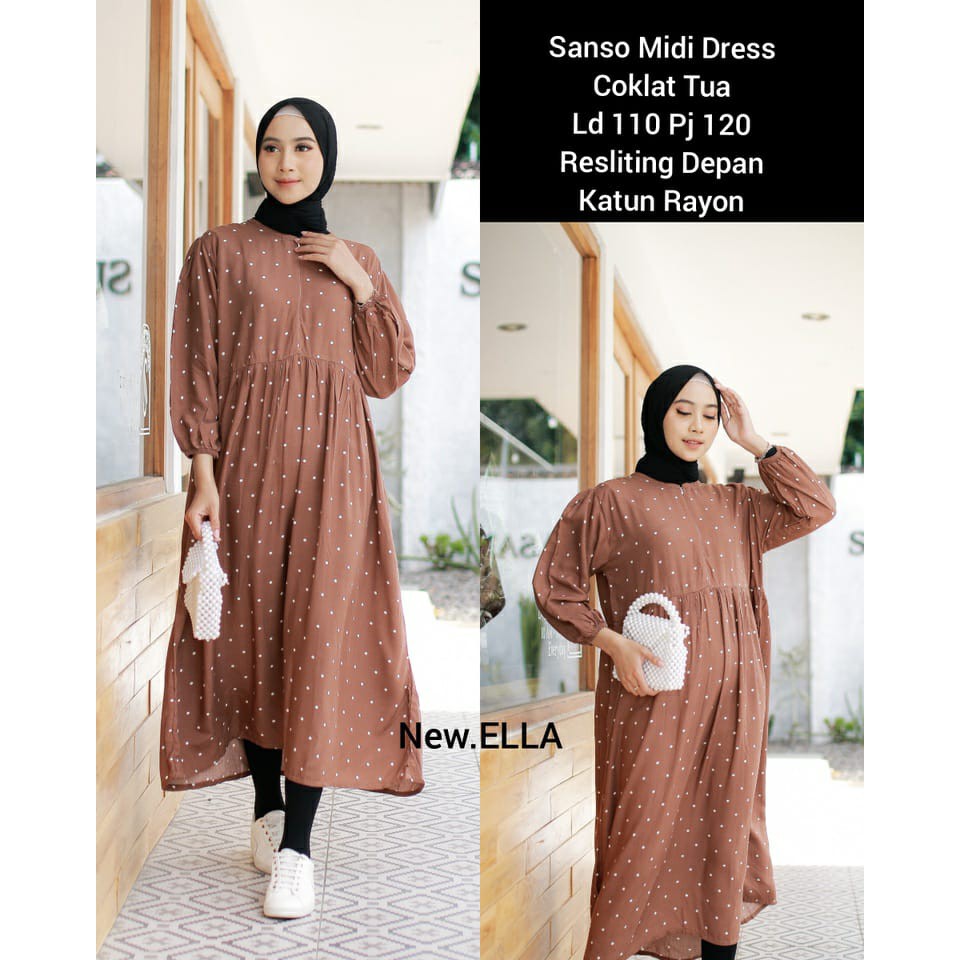 SANSO MIDI DRESS BUSUI FRIENDLY PALING LARIS