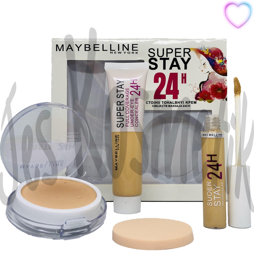 MYB Make Up Set SuperStay 24H 3 in 1 Bedak Padat Foundation Concealer / Grosir Kosmetik