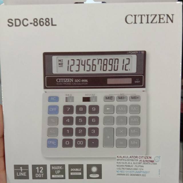 

[PCS] Kalkulator 12 digit Citizen 868L original