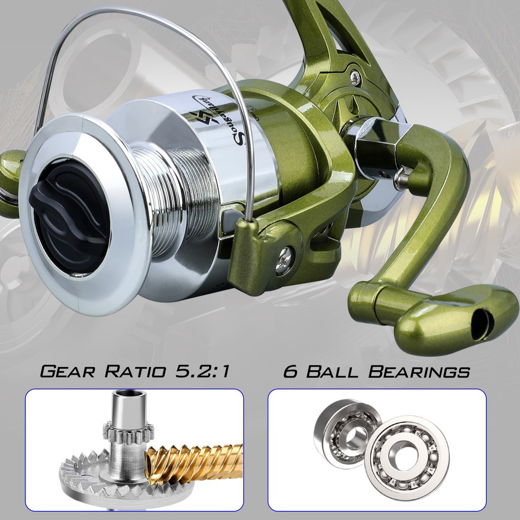 Ultralight Hard Reel 6 BB 5.2:1 Gear Ratio Kecepatan Tinggi Joran Gulungan Pancing Alat Memancing Gulungan reel Pancing