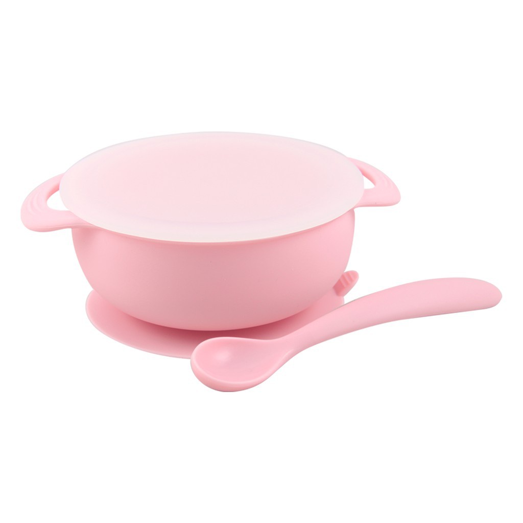 Babyqlo Silicone Bowl &amp; Spoon Set BQ-8010 - Mangkok dan Sendok Makan Set