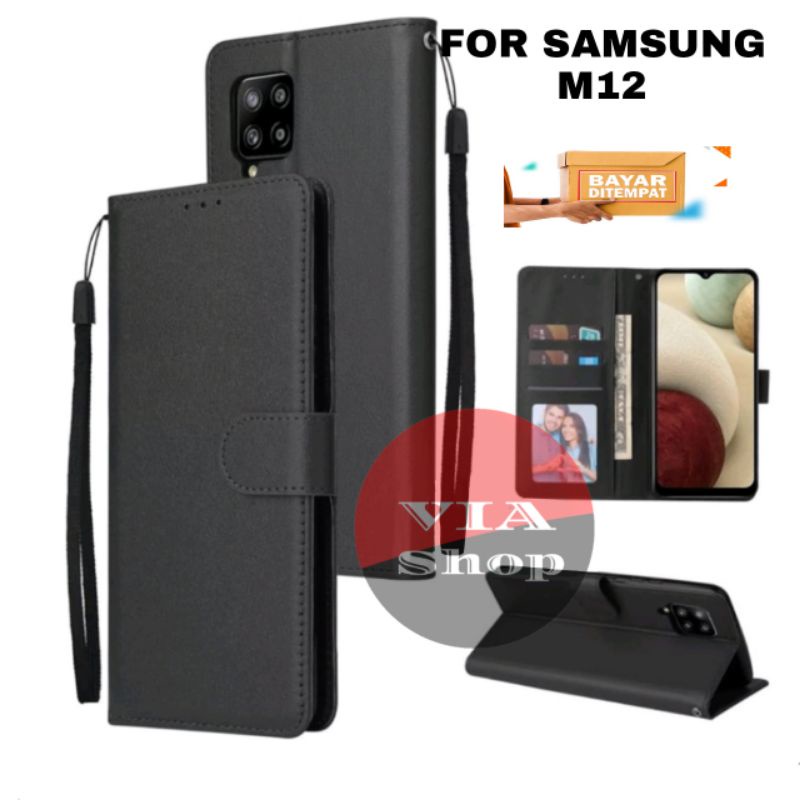 SARUNG DOMPET HP SAMSUNG M12 /WALLET LEATHER FLIP CASE FOR SAMSUNG M12