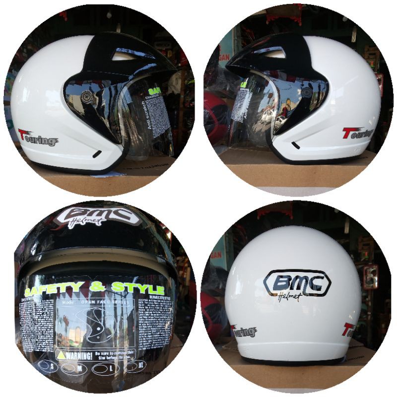 Helm bmc touring white putih