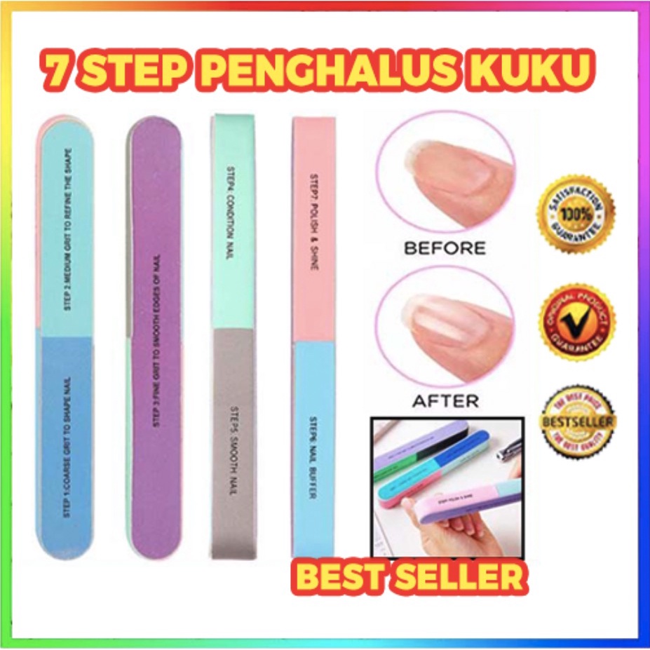 NAIL BUFFER 7 STEPS ALAT PENGHALUS KUKU AMPLAS KIKIR MANICURE PEDICURE