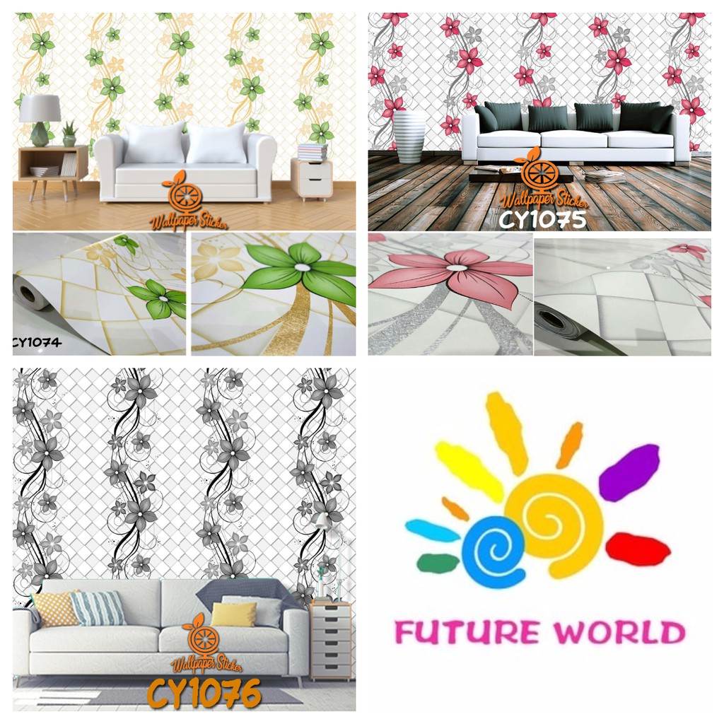 Wallpaper dinding Wallpaper hiasan dinding Wallpaper aestetic Stiker dinding 45Cm X 9meter