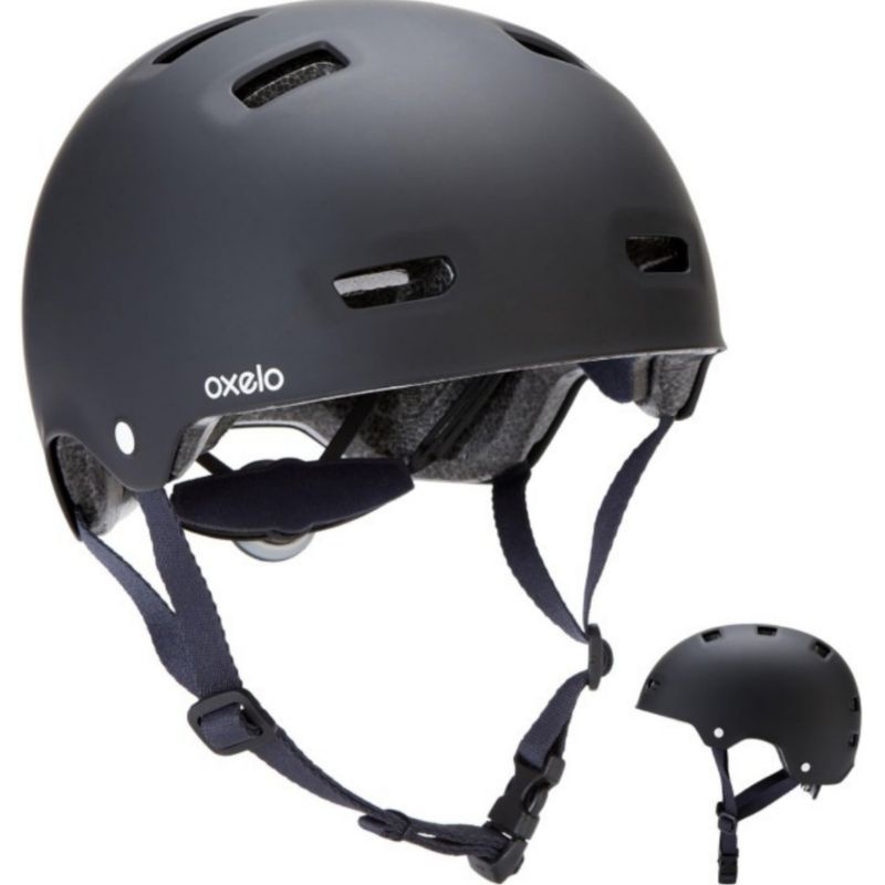Helm Skate MF500 Hitam Biru Oxelo