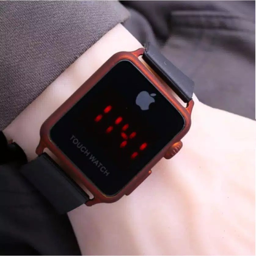 1JAM TANGAN WATCH  RUBBER HITAM TOUCH SCREEN CASE WARNA Jam tangan elektronik-3
