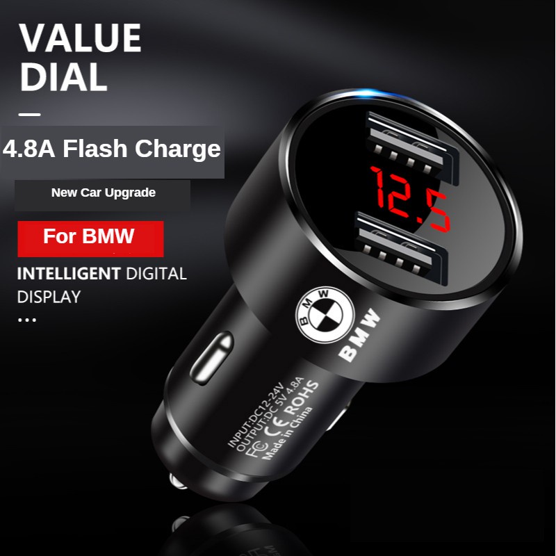 Charger Mobil MINI USB 4.8A / QC4.0 Fast Charging Untuk BMW F30 / F20 / F10 / E34 / E46 / E60 / E90 / G1 / G30 / X3 / X20