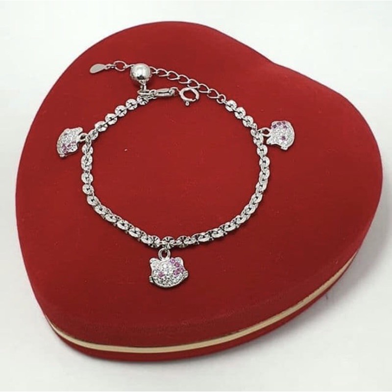 Gelang tangan anak gelang anak gelang hellokitty gelang anak gelang bayi perak 925 lapis emas putih