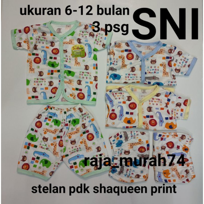 3 pasang stelan pdk shaqueen motif print