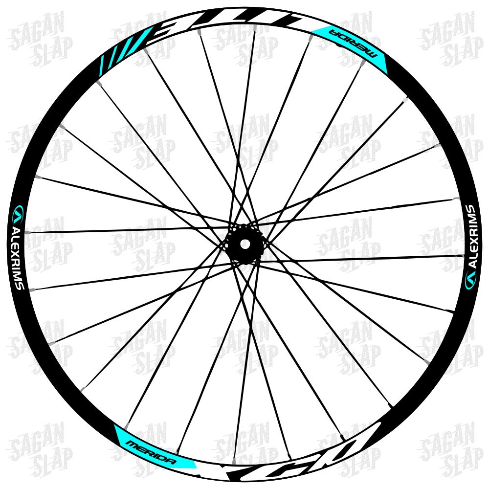 Sticker ALEXRIMS MERIDA XCD LITE BIRU Lebar Stiker 2cm  Decal rim mtb  roadbike 26 27.5 29 700c