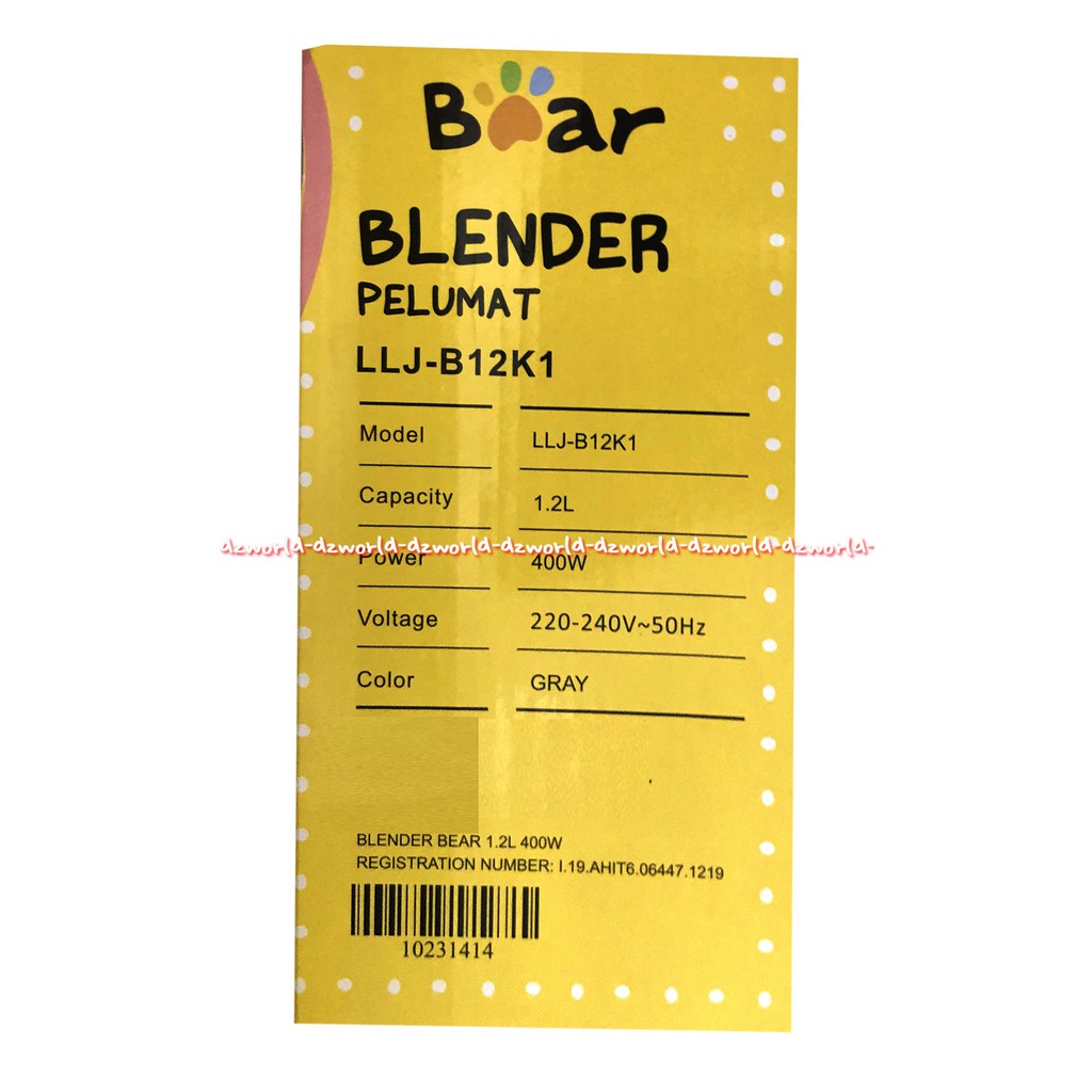 Bear Blender Making Juice And Cream Alat Blender Pelumat 1.2L Isi 3jar