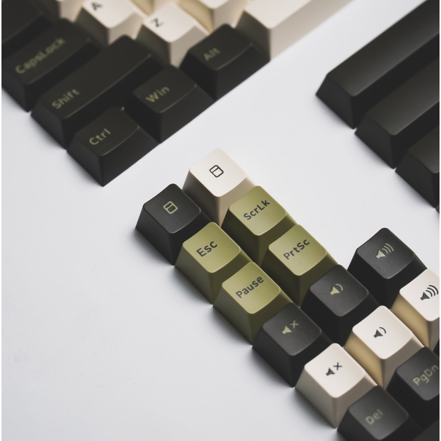 Noir Olive PBT Double-shot Keycaps 168 Set Cherry Profile