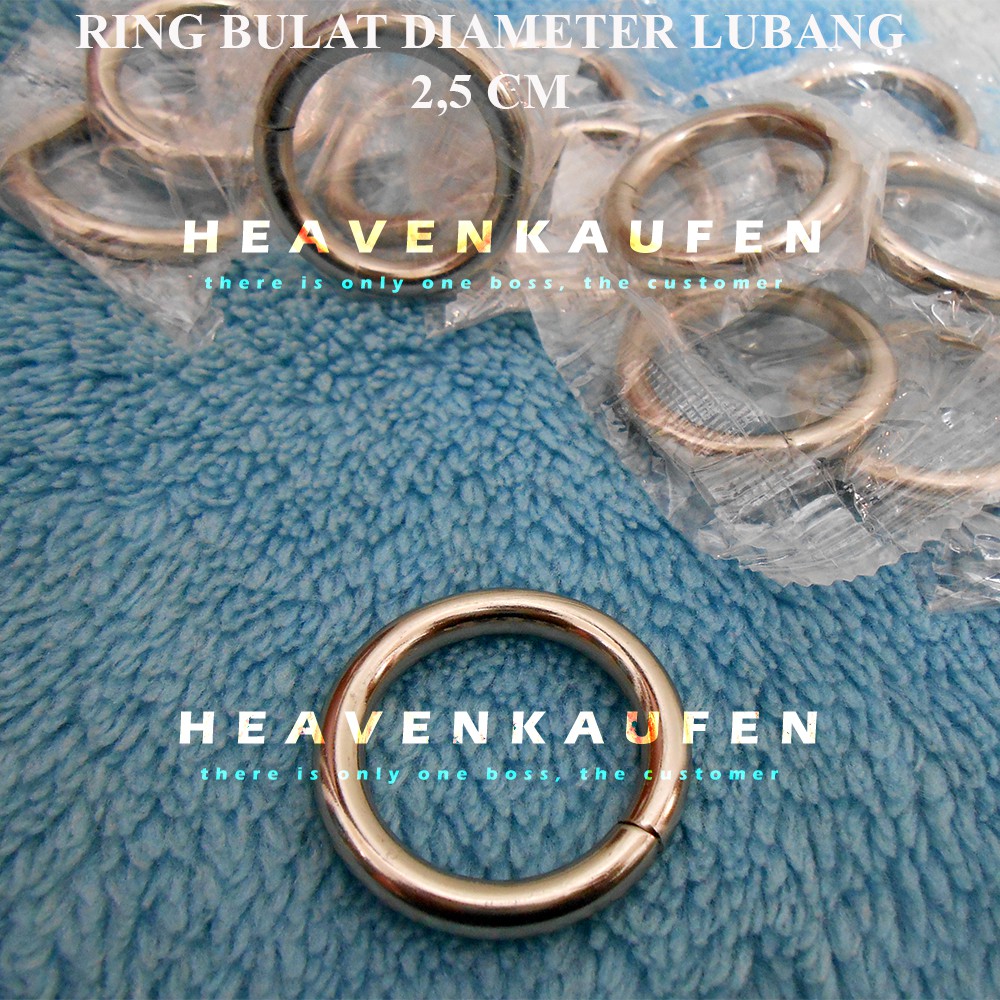 Ring Bulat / Ring O 2,5 cm Tebal 4,5 mm Warna Nikel Silver