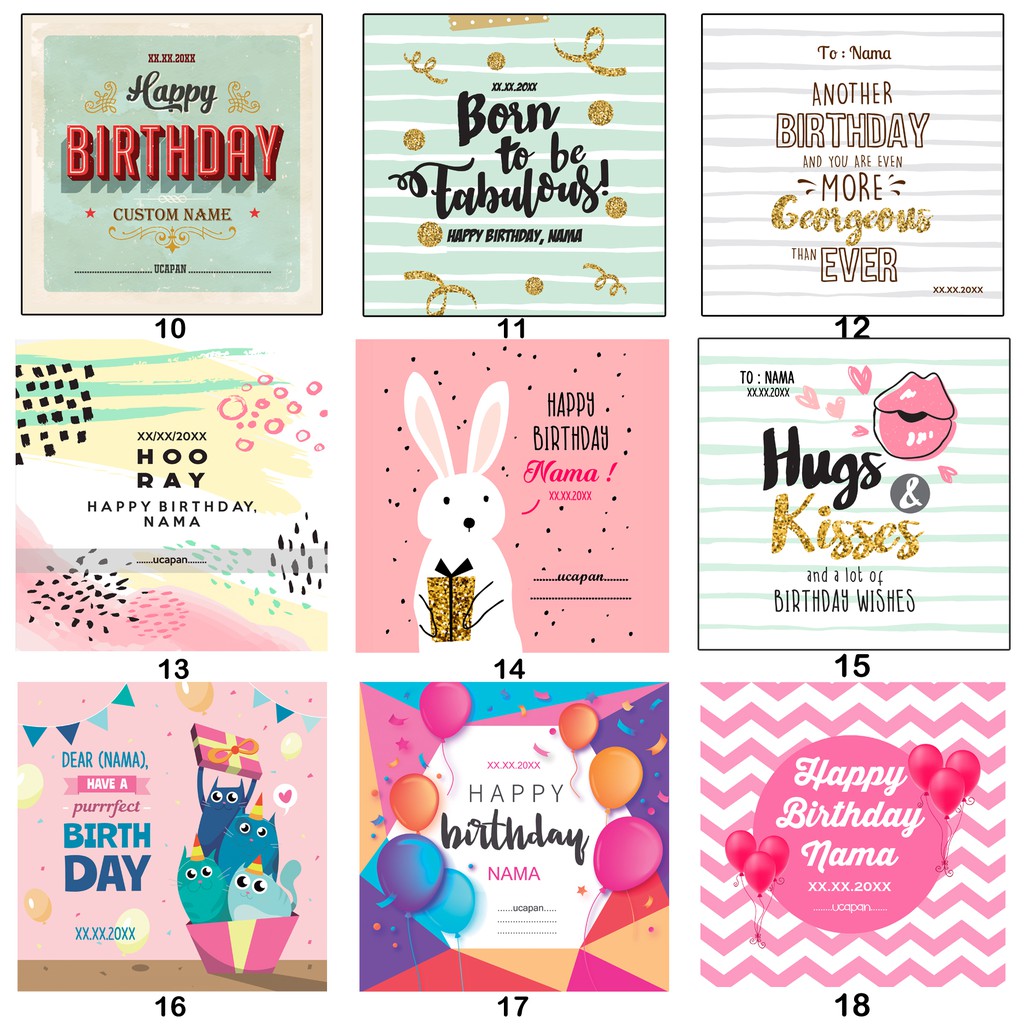(0,6 cm) Custom Hiasan Dinding Ulang Tahun Wall Decor Murah Hadiah Ulang Tahun Kado