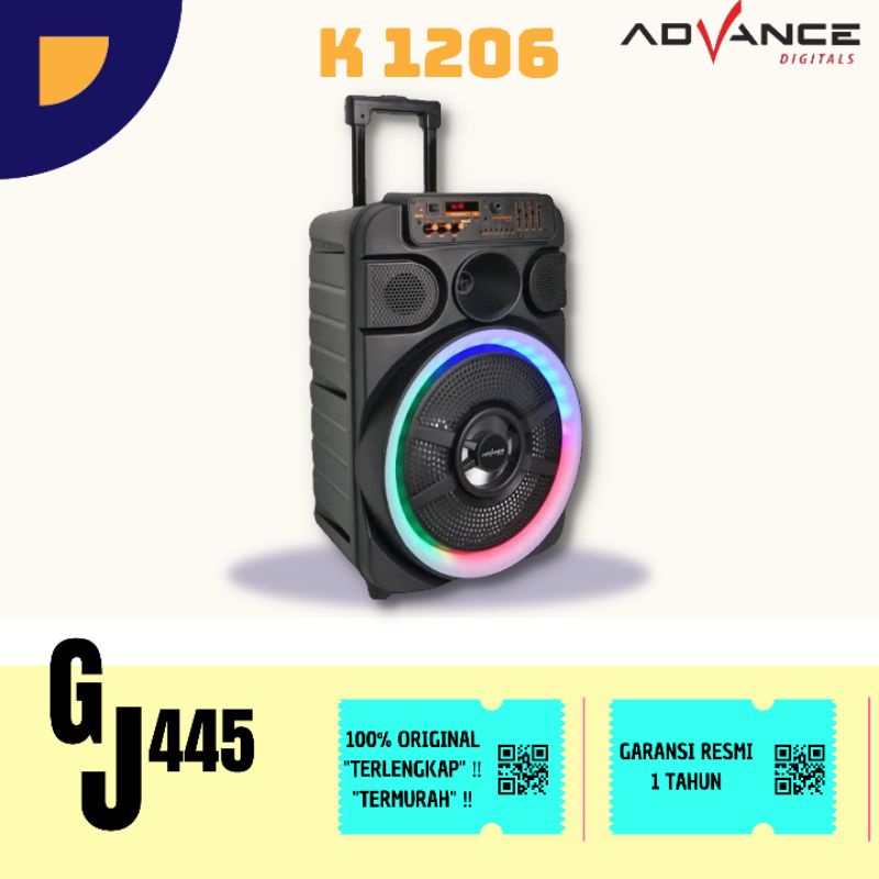 Speaker Aktif Advance K1206 Bluetooth Aqualizer 12 Inch Suara Super Joss Ada 2 Mikrofon