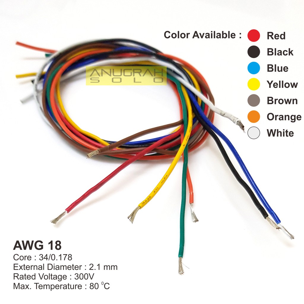 Jual Kabel Serabut AWG 18 AWG 18AWG 1 Meter Indonesia|Shopee Indonesia
