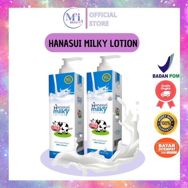 MFI - HANASUI MILKY LOTION BODY LOTION WITH MILK EXTRACT BPOM 240 ML